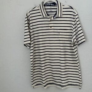 Tailor Vintage Cotton Blend Short Sleeve Striped Polo Men’s Shirt Size XL